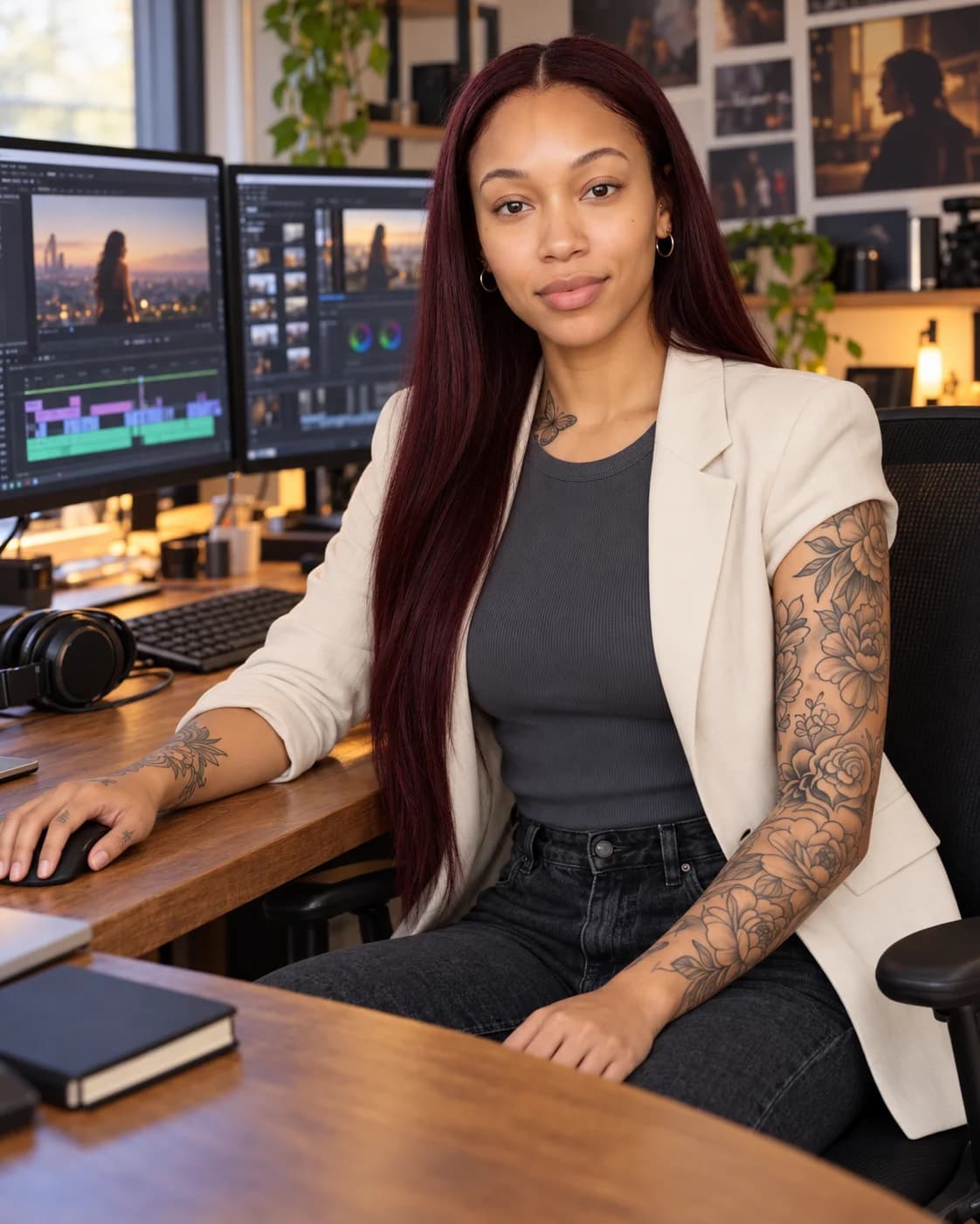 Fanspire virtual host Maya in a film editing studio